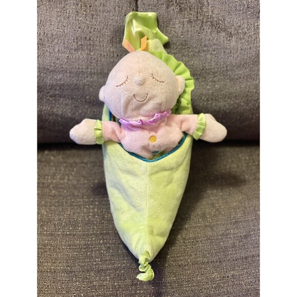 Manhattan Toy Plush Doll Sweet Pea Pod Baby Lovey 3 Piece Green Pink With Tags - Picture 1 of 7